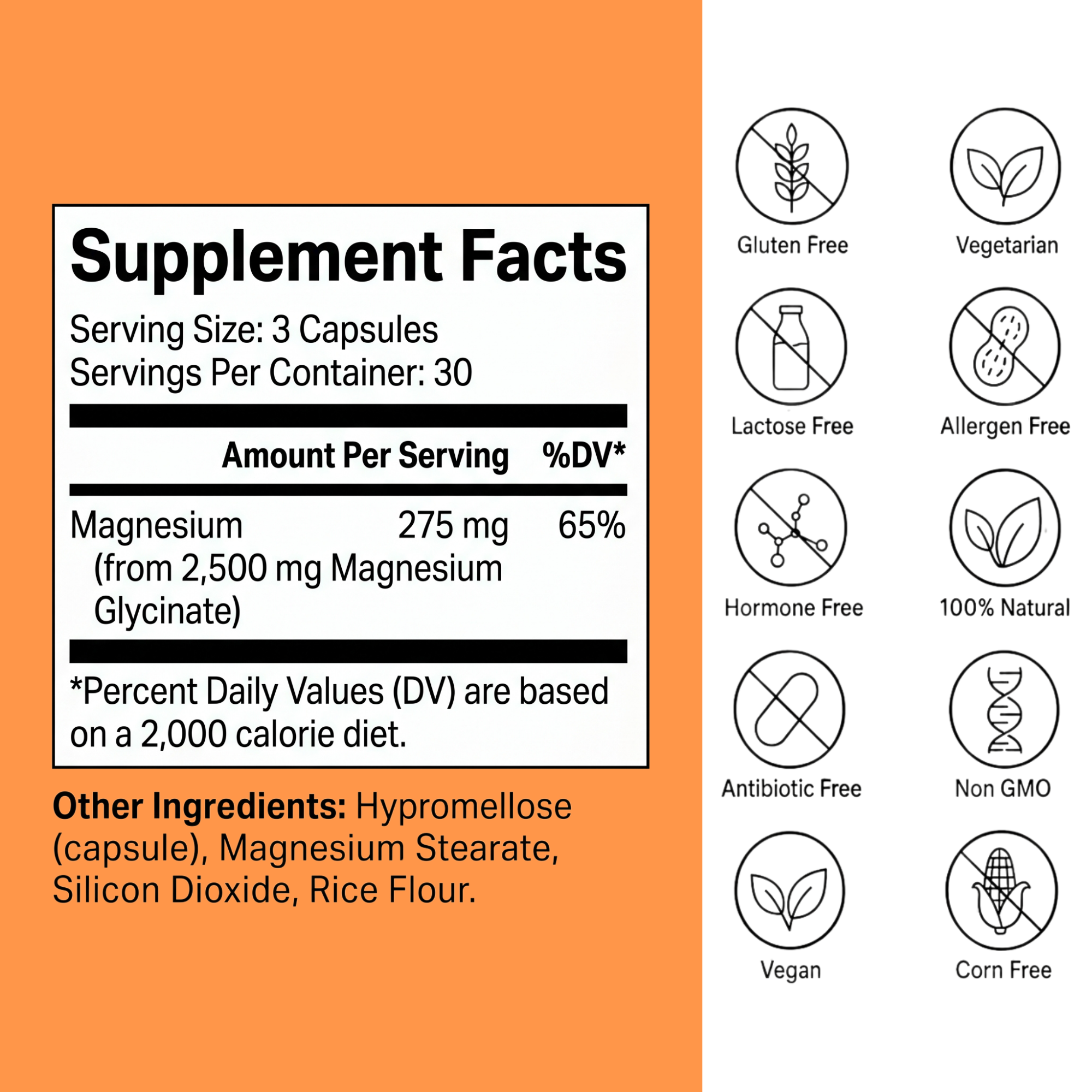 Magnesium Glycinate (275 mg)